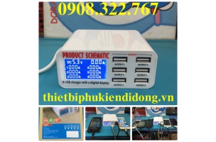 Ổ CẮM SẠC USB 6 CỔNG CÓ MÀN HÌNH